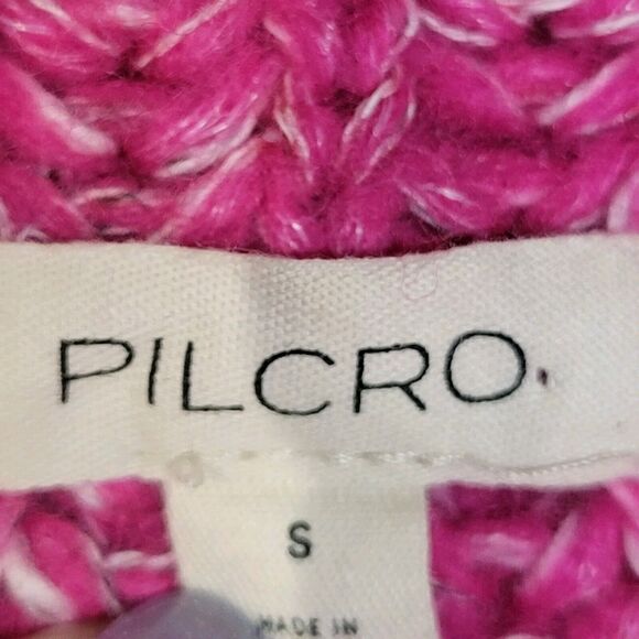Anthropologie Pilcro Textured Tunic Sweater Size Small Oversized Pink White - Picture 5 of 11